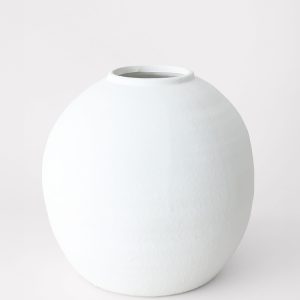 white concrete konos vase 10.75"