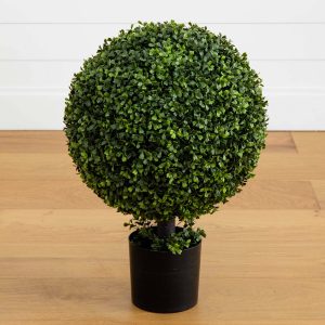 27” artificial boxwood ball topiary