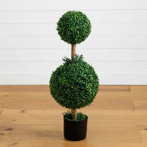 35” double boxwood topiary