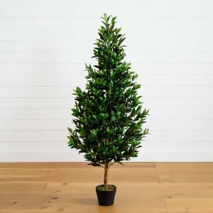 4.5’ olive cone topiary artificial tree uv resistant (indoor/outdoor)