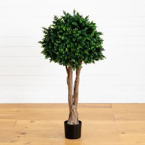 46” boxwood artificial topiary tree uv resistant (indoor/outdoor)